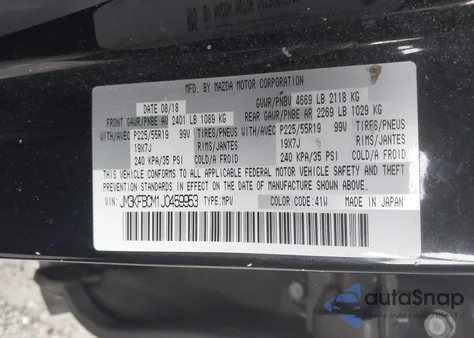 2018 Mazda Cx-5 Touring z USA, uszkodzony, nr VIN JM3KFBCM1J0459953